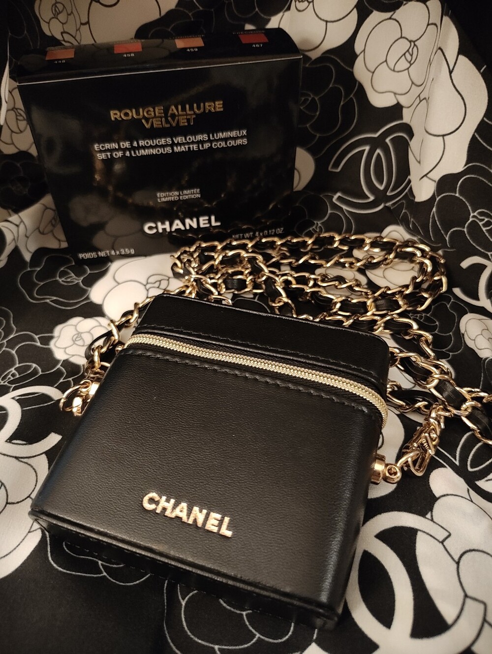 Black Leather Novelty Crossbody Lipstick Bag